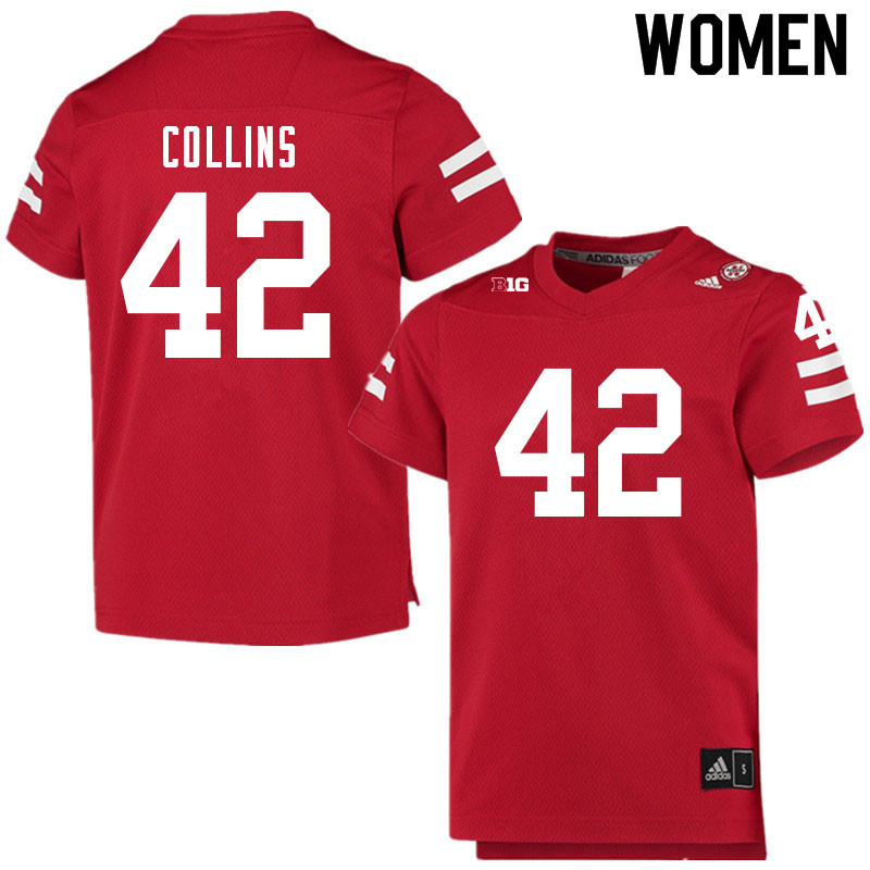 Women #42 AJ Collins Nebraska Cornhuskers College Football Jerseys Sale-Scarlet